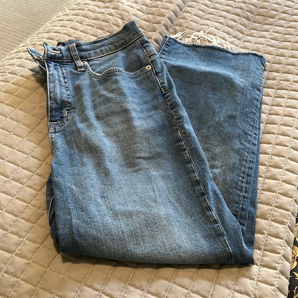 JCrew High Rise Slim Wide Leg Jeans